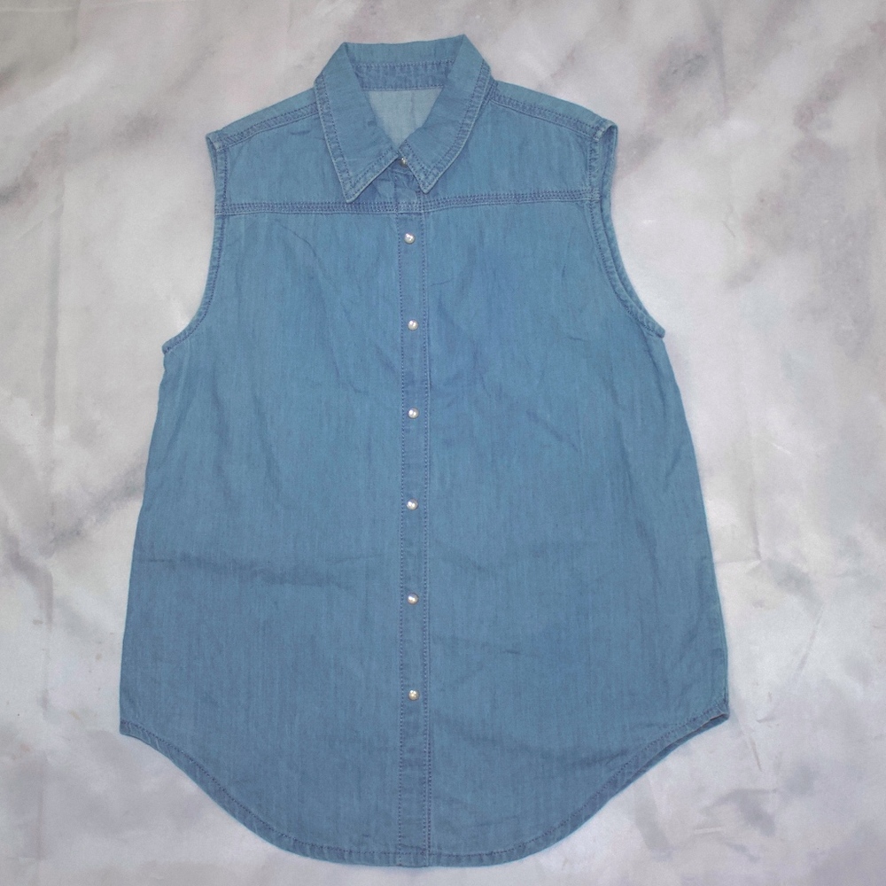Sleeveless Denim Top
